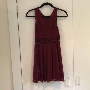 Free People Daisy Cutout Dress Burgundy